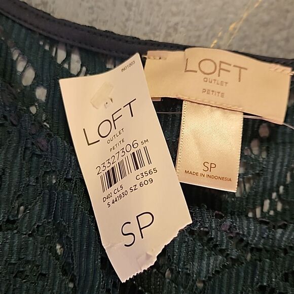NWT Loft Outlet Teal Lace Whimsigoth Top size Small Petite - Picture 8 of 11